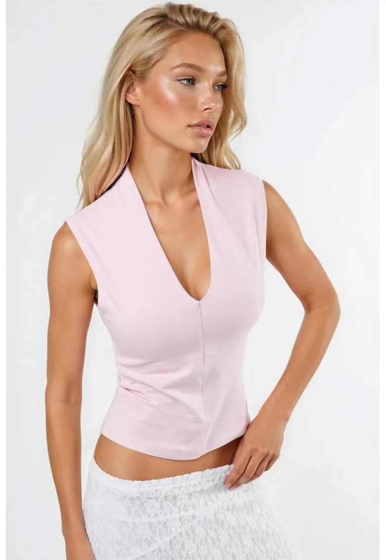 Top dama,  Textil, Roz pudrat