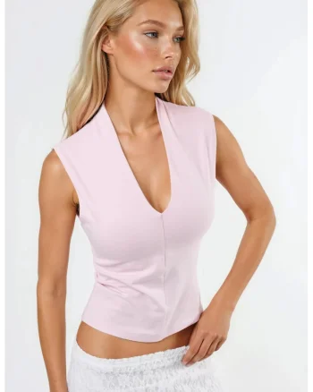 Top dama,  Textil, Roz pudrat