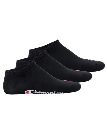 Set de sosete unisex pana la glezna cu logo - 3 perechi, Negru