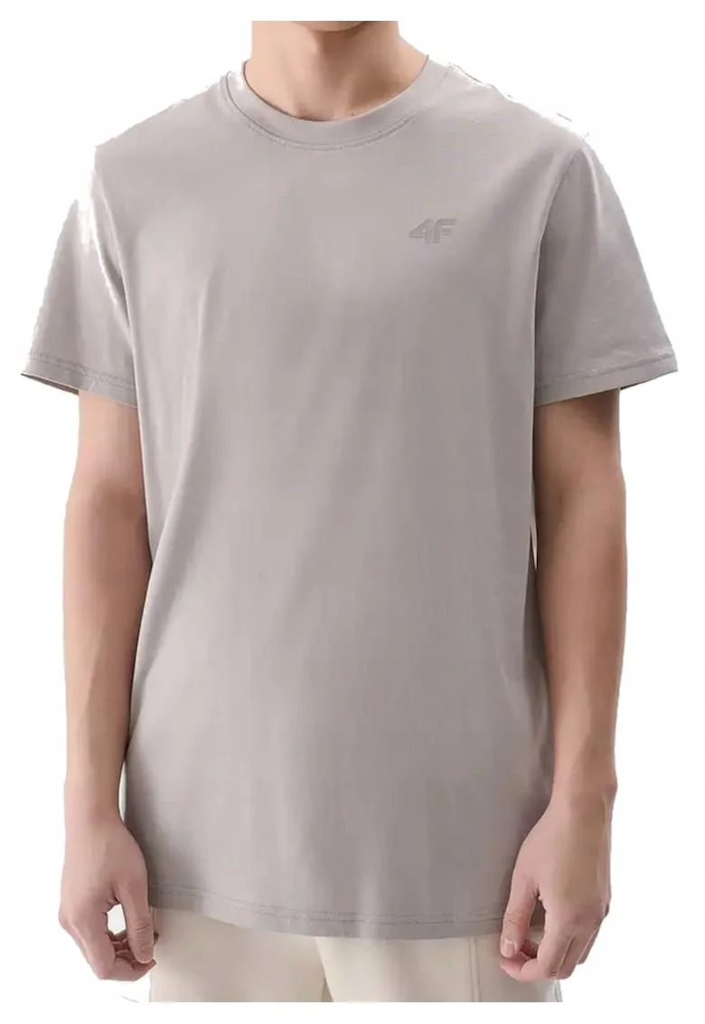 Tricou din bumbac cu decolteu la baza gatului,