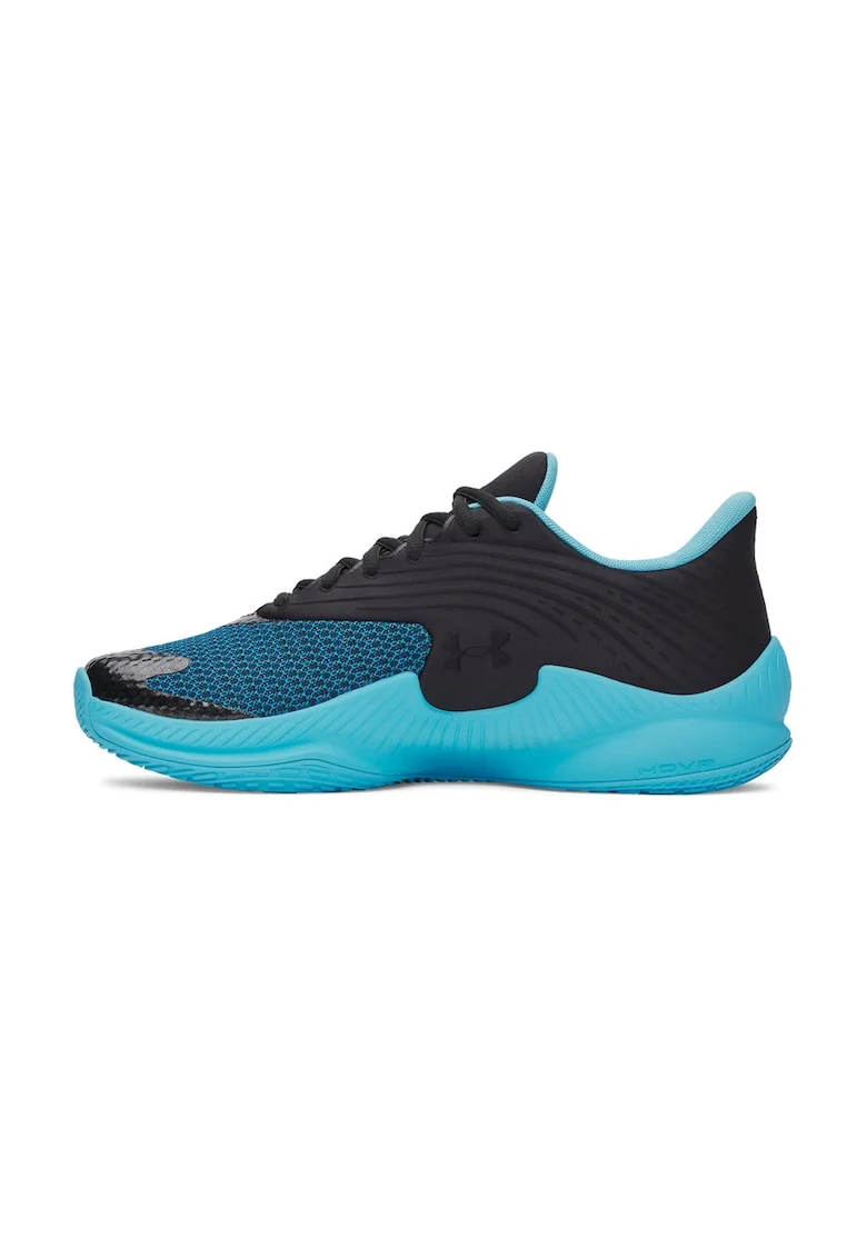 Pantofi sport cu logo, pentru baschet Curry Splash, Negru/Portocaliu/Albastru