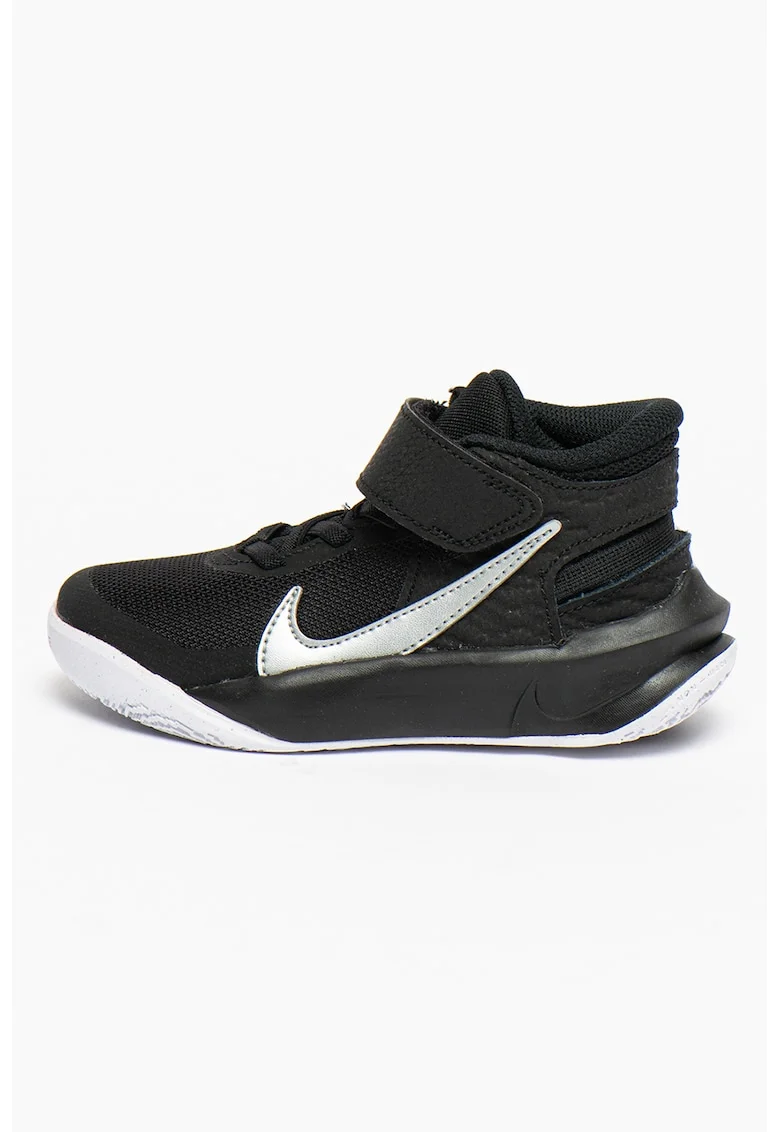 Pantofi cu logo pentru baschet Team Hustle D 10 FlyEase, Negru/Argintiu