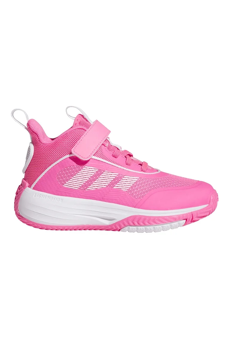 Pantofi Own The Game 3.0 cu bareta velcro pentru baschet, Roz aprins/Piersica