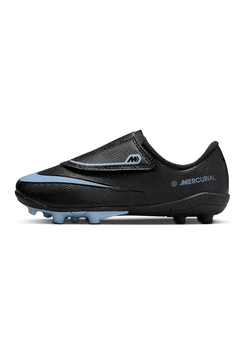 Pantofi Vapor 16 Club cu crampoane si inchidere velcro, pentru fotbal, Negru/Albastru glaciar