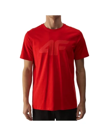 Tricou sport  bumbac, rosu, cu logo imprimat
