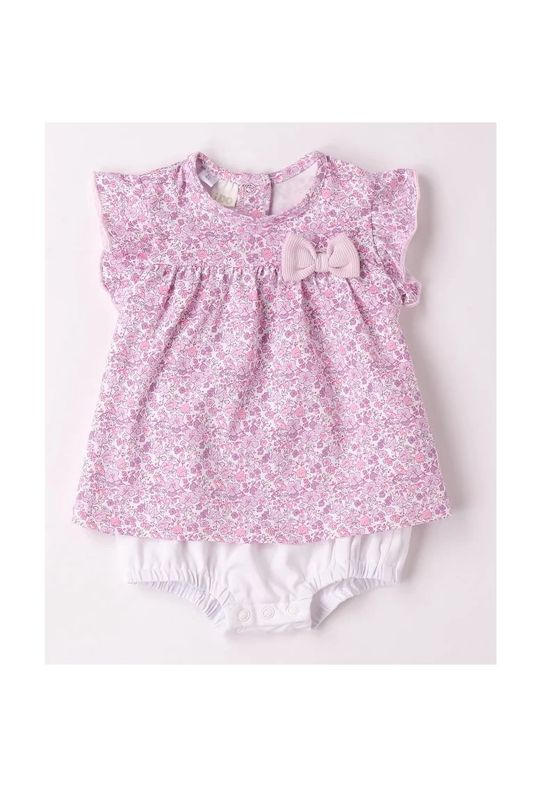 Salopeta scurta cu imprimeu floral pentru fetite, Multicolor