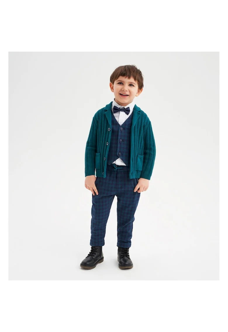 Pantaloni in carouri pentru baiati,  0.7162, Verde/Bleumarin