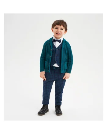 Pantaloni in carouri pentru baiati,  0.7162, Verde/Bleumarin