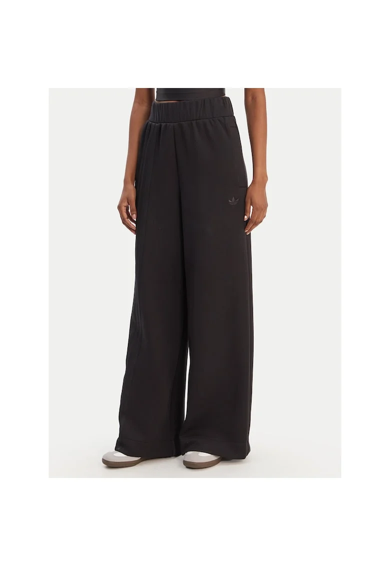 Pantaloni sport dama,  bumbac si poliester reciclat, negru,