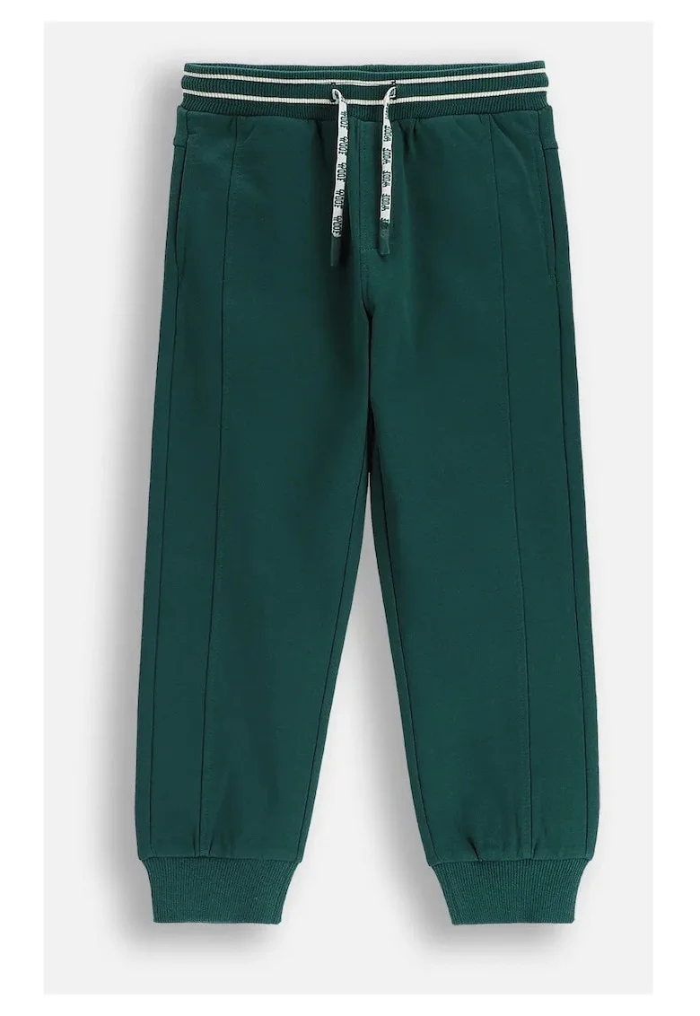 Pantaloni sport pentru copii,  ZC5120201ABK, bumbac, cu captuseala interioara, verde