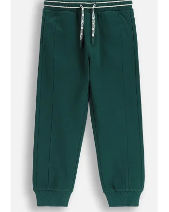 Pantaloni sport pentru copii,  ZC5120201ABK, bumbac, cu captuseala interioara, verde