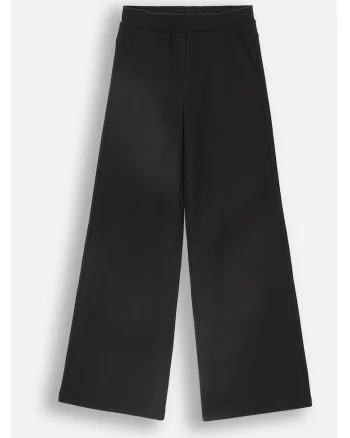 Pantaloni copii,  ZC4120103MGJ-021, evazati, elastic talie, negru, bumbac