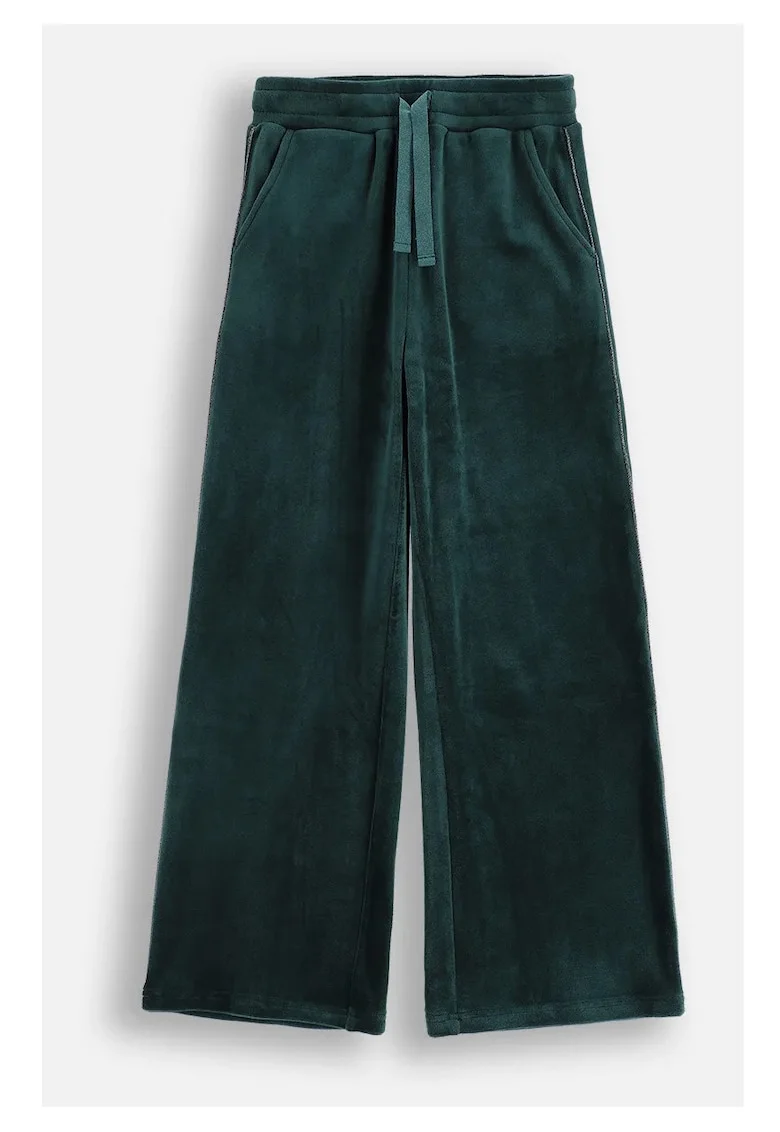 Pantaloni sport catifelati cu croiala ampla