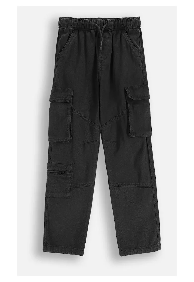 Pantaloni cargo cu talie cu snur,