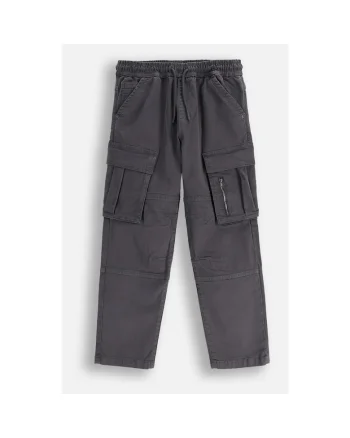 Pantaloni  bumbac pentru copii, Gri grafit