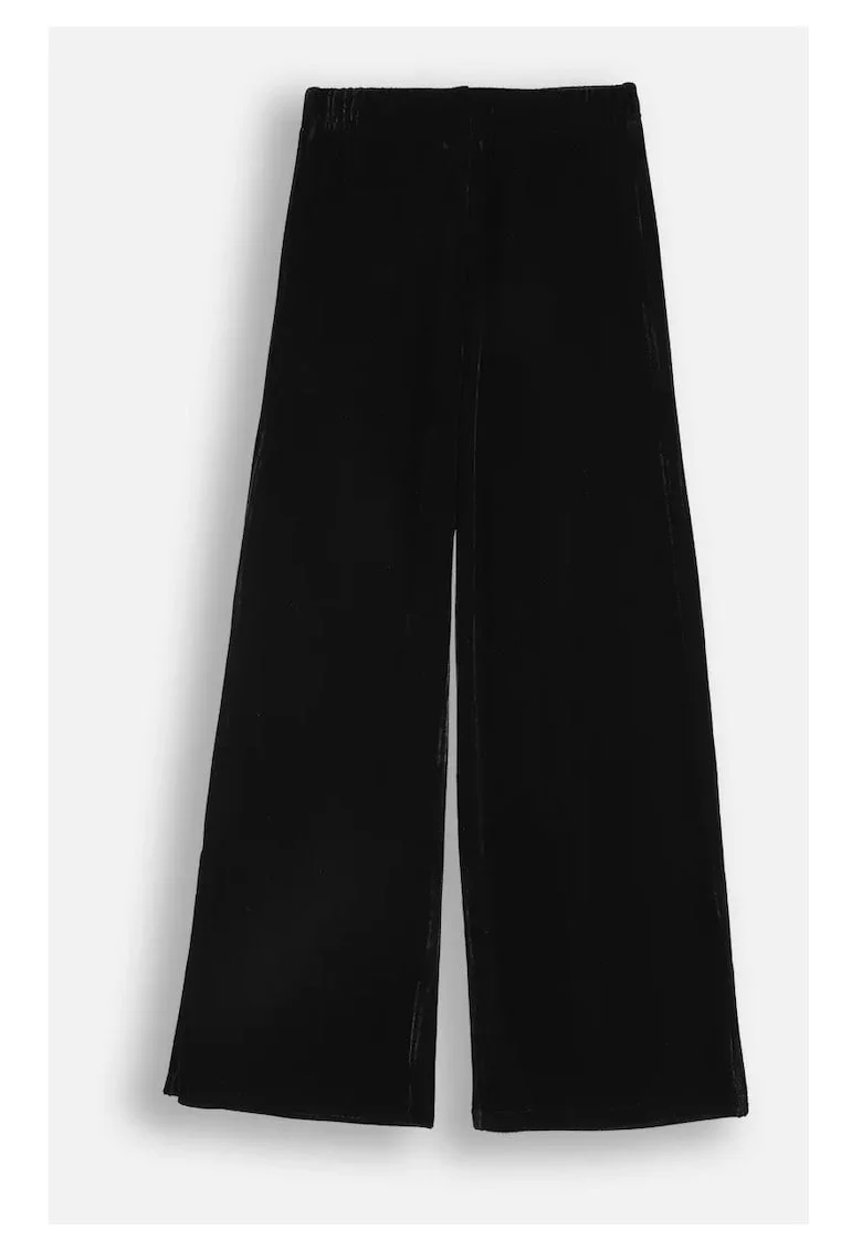 Pantaloni copii,  ZC5121102EPG-021, poliester, evazati, negri