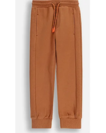 Pantaloni copii,  trening, slim fit, maro, bumbac