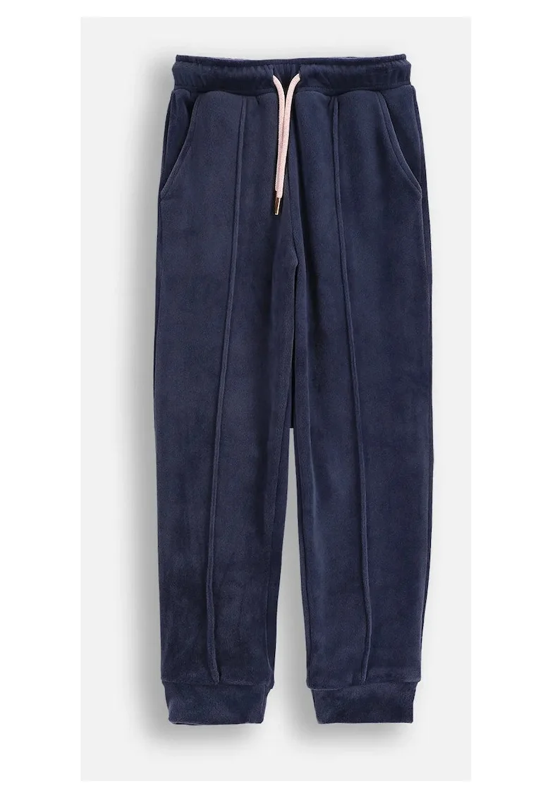 Pantaloni copii,  velur bleumarin, croiala lejera, buzunare, pentru fete