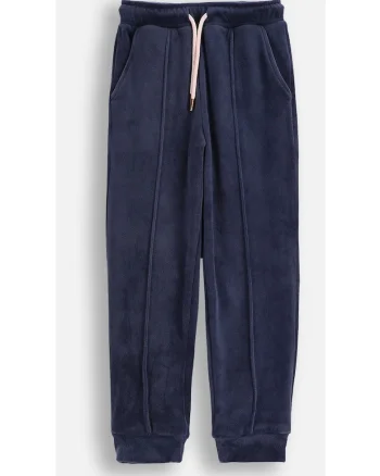 Pantaloni copii,  velur bleumarin, croiala lejera, buzunare, pentru fete