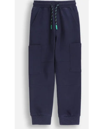 Pantaloni copii,  bleumarin, bumbac, slim fit, cu buzunare
