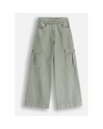 Pantaloni fete  WC5119102DGJ, Bumbac, Kaki, Verde