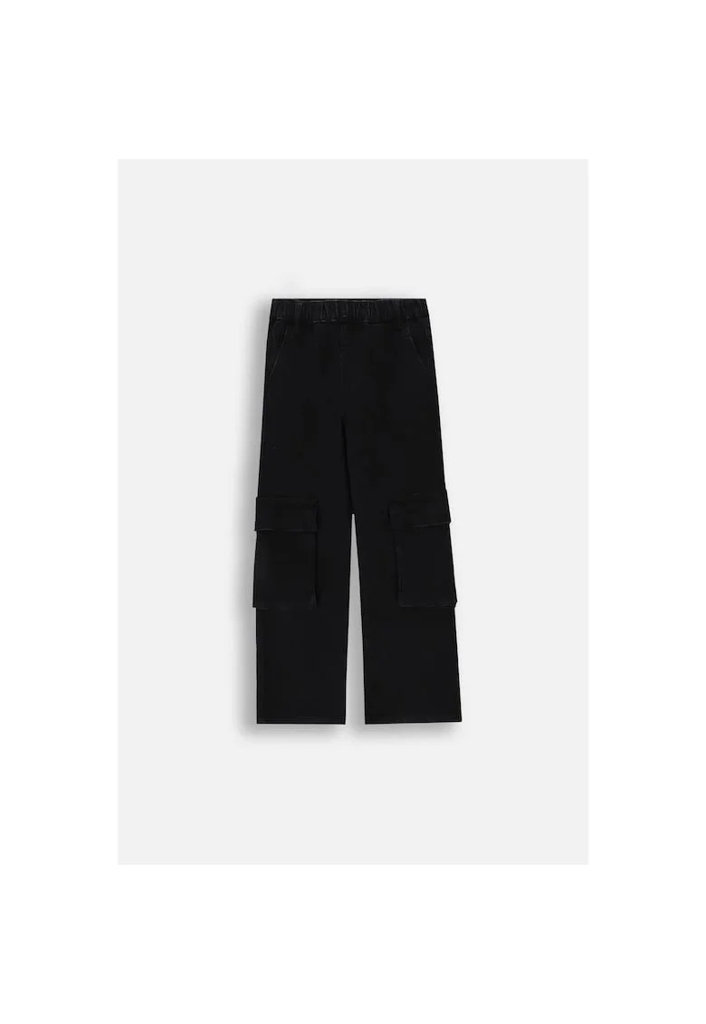 Pantaloni copii,  blugi largi, negru, bumbac