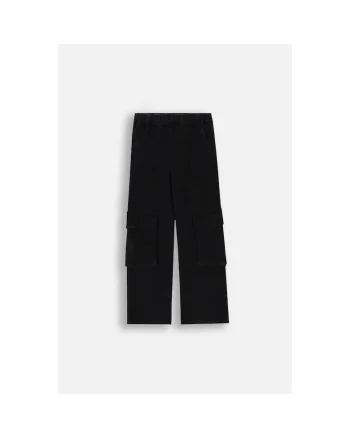 Pantaloni copii,  blugi largi, negru, bumbac