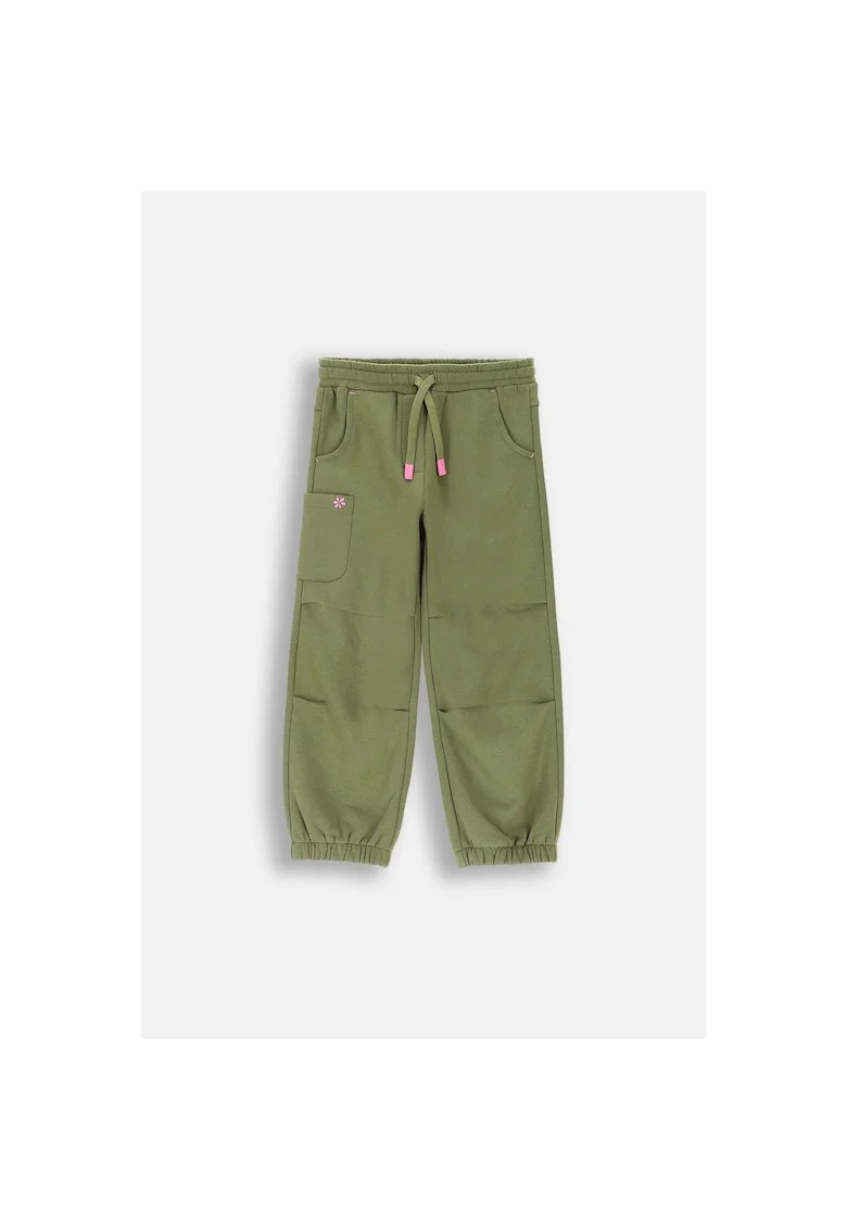 Pantaloni copii,  tip parachute, verde, bumbac