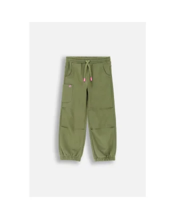 Pantaloni copii,  tip parachute, verde, bumbac