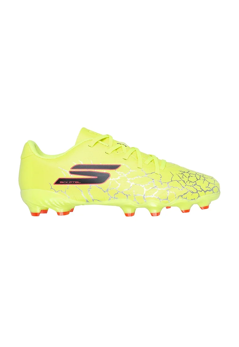 Pantofi sport cu model si logo, Galben neon