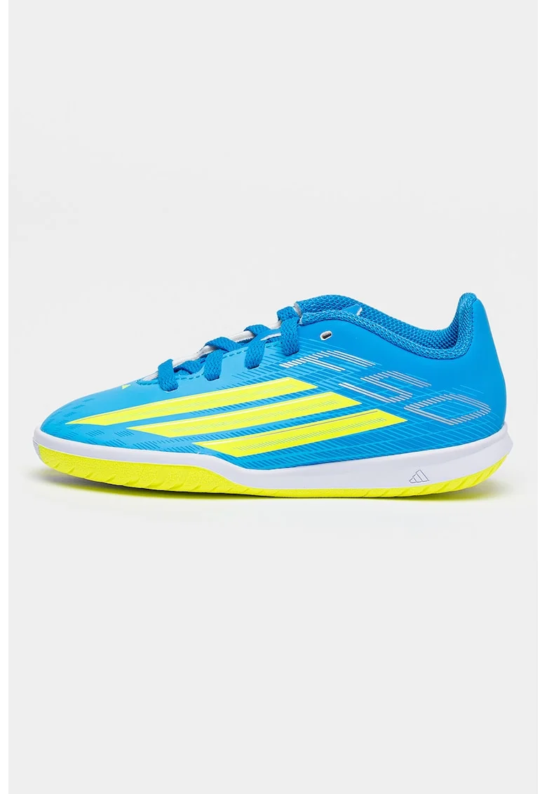 Pantofi low-cut F50 Club pentru fotbal, Verde neon/Albastru neon