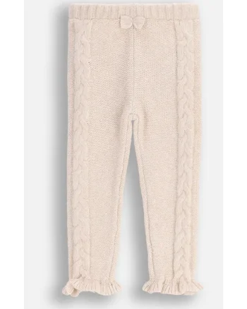 Colanti copii,  tricot, volane decorative, bej