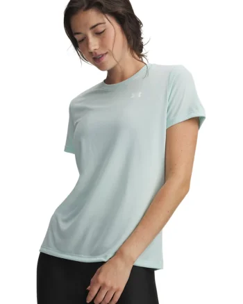 Tricou cu decolteu la baza gatului pentru fitness Classic, Alb/Mint