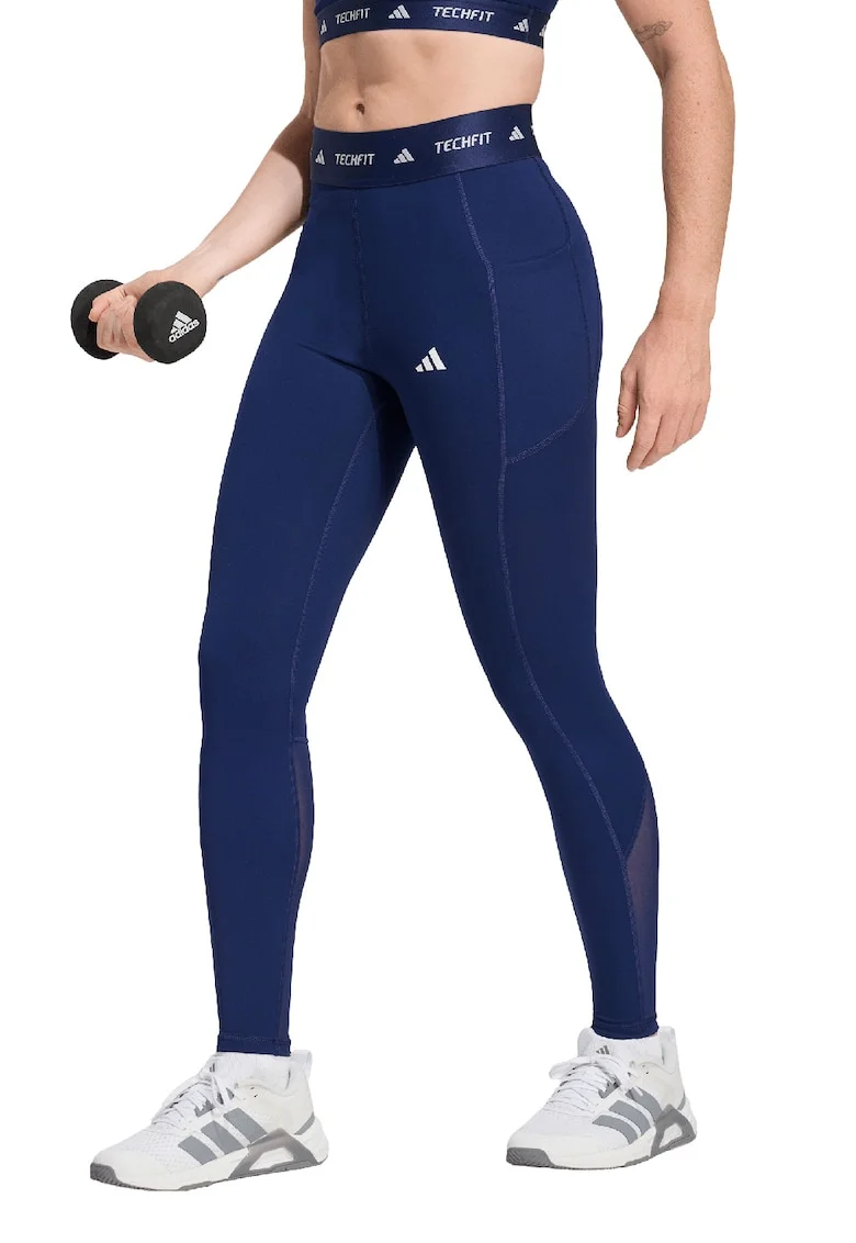 Colanti cu talie inalta pentru fitness Stash, Albastru petrol/Bej deschis