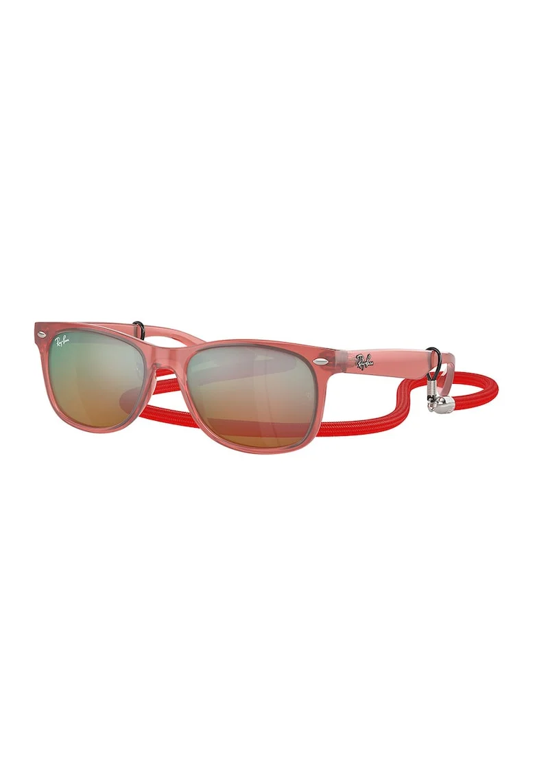 Ochelari de soare wayfarer cu lentile oglinda New, Roz pastel