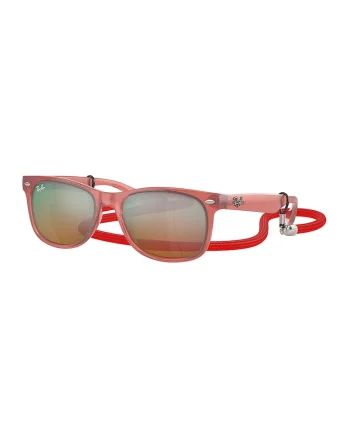 Ochelari de soare wayfarer cu lentile oglinda New, Roz pastel