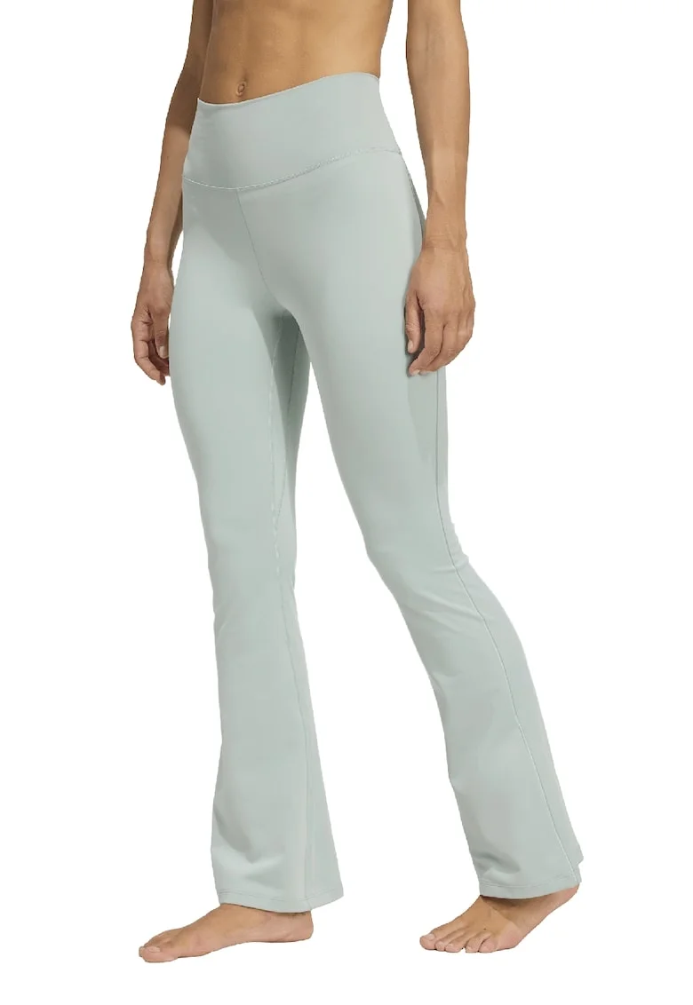 adidas Sportswear, Colanti evazati cu talie inalta, pentru fitness All Me, Gri deschis