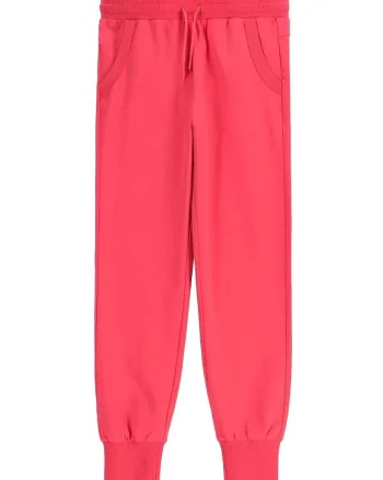 Pantaloni sport fete,  bumbac/elastan, roz