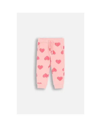 Pantaloni sport cu imprimeu cu inimi, Roz