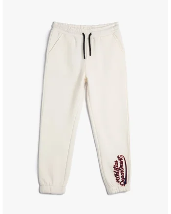Pantaloni de trening din amestec de bumbac cu buzunare laterale
