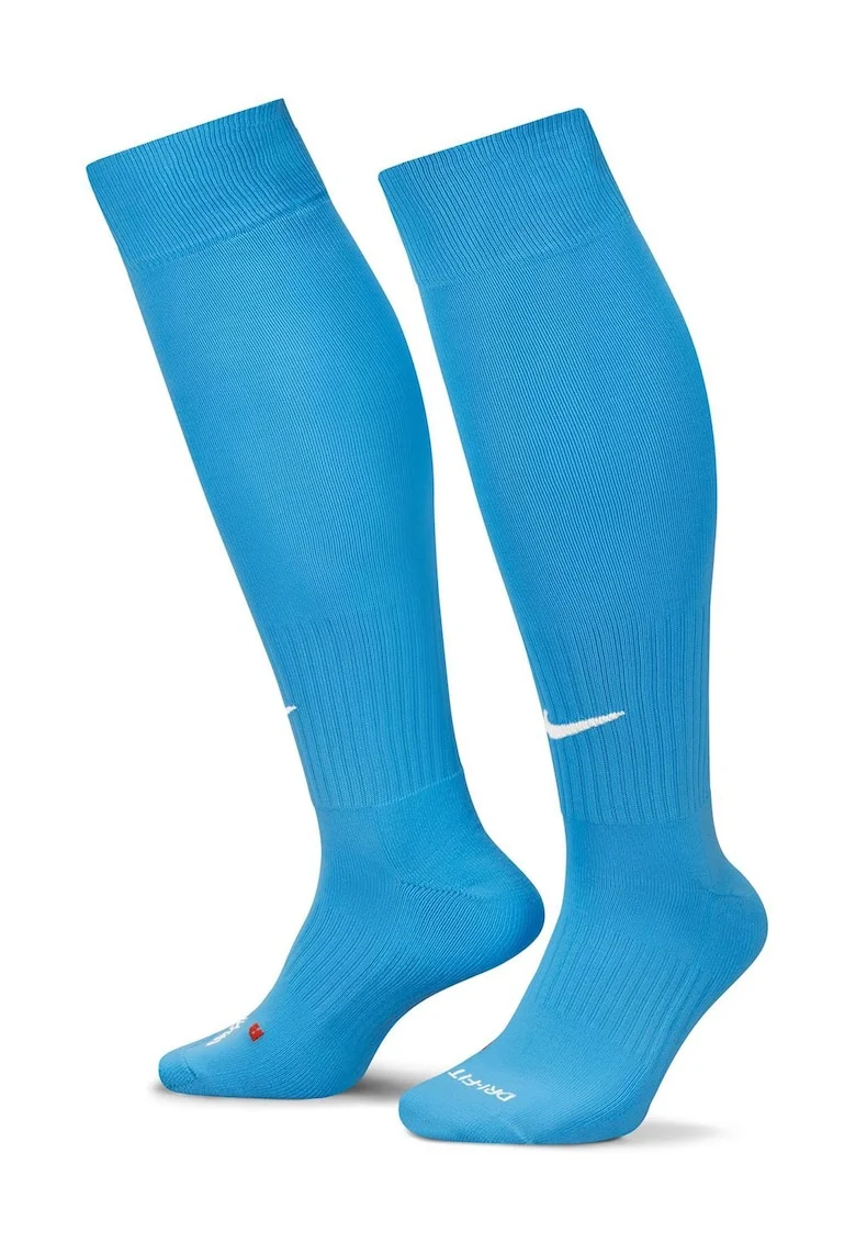 Sosete unisex lungi pana peste genunchi cu amortizare pentru fotbal Classic II, Albastru