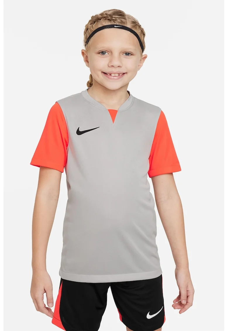 Tricou cu monograma pe piept, pentru fitness, Portocaliu/Grej
