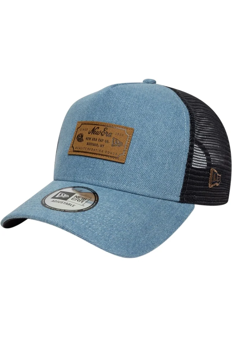 Sapca  Denim Leather Patch Trucker 61558, Albastru inchis