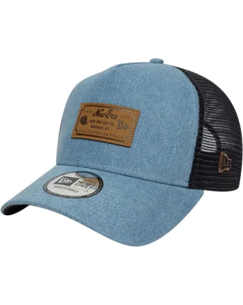 Sapca  Denim Leather Patch Trucker 61558, Albastru inchis