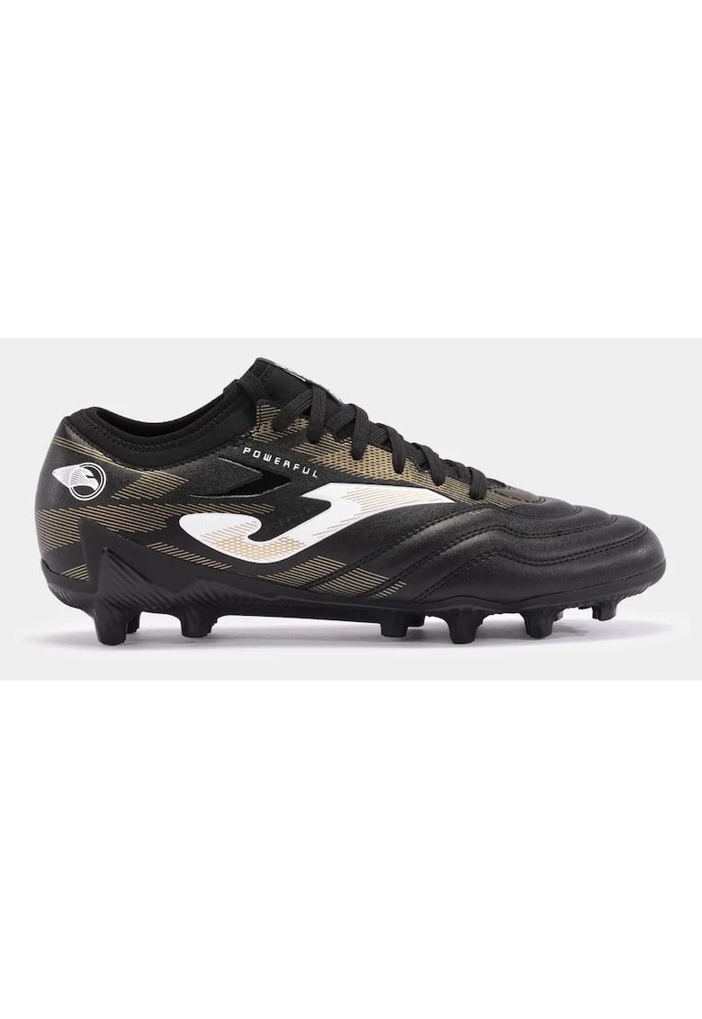 Ghete fotbal  Powerful 2401 FG pentru gazon natural dur, Alb/Negru