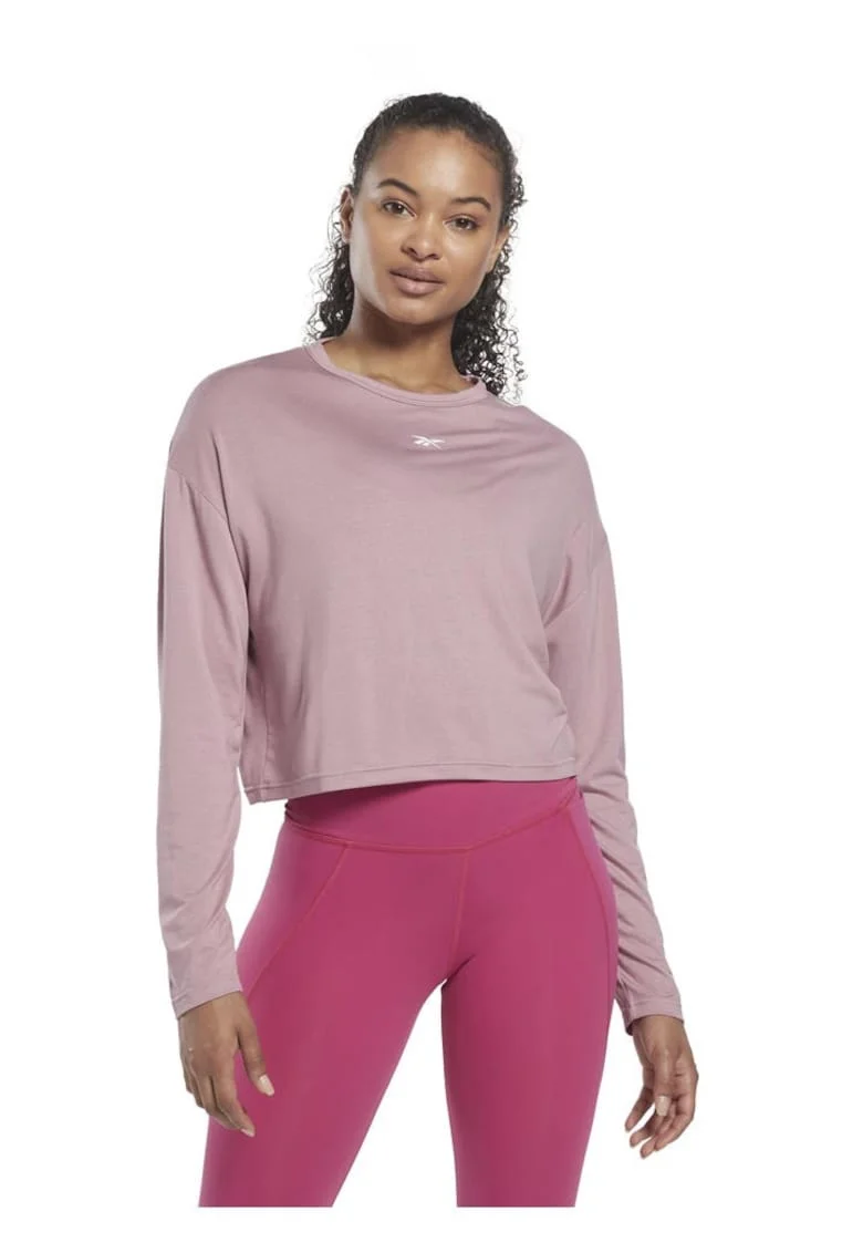 Tricou sport  [REE]CYCLED, maneca lunga, roz, 62% modal, 35% poliester reciclat