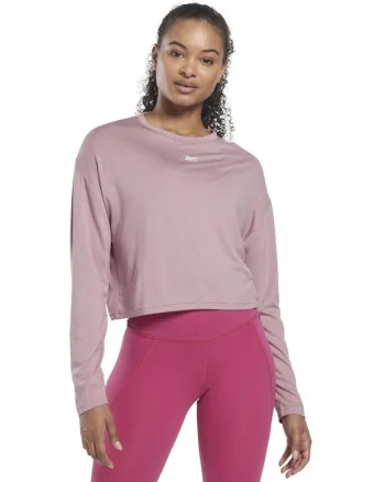 Tricou sport  [REE]CYCLED, maneca lunga, roz, 62% modal, 35% poliester reciclat