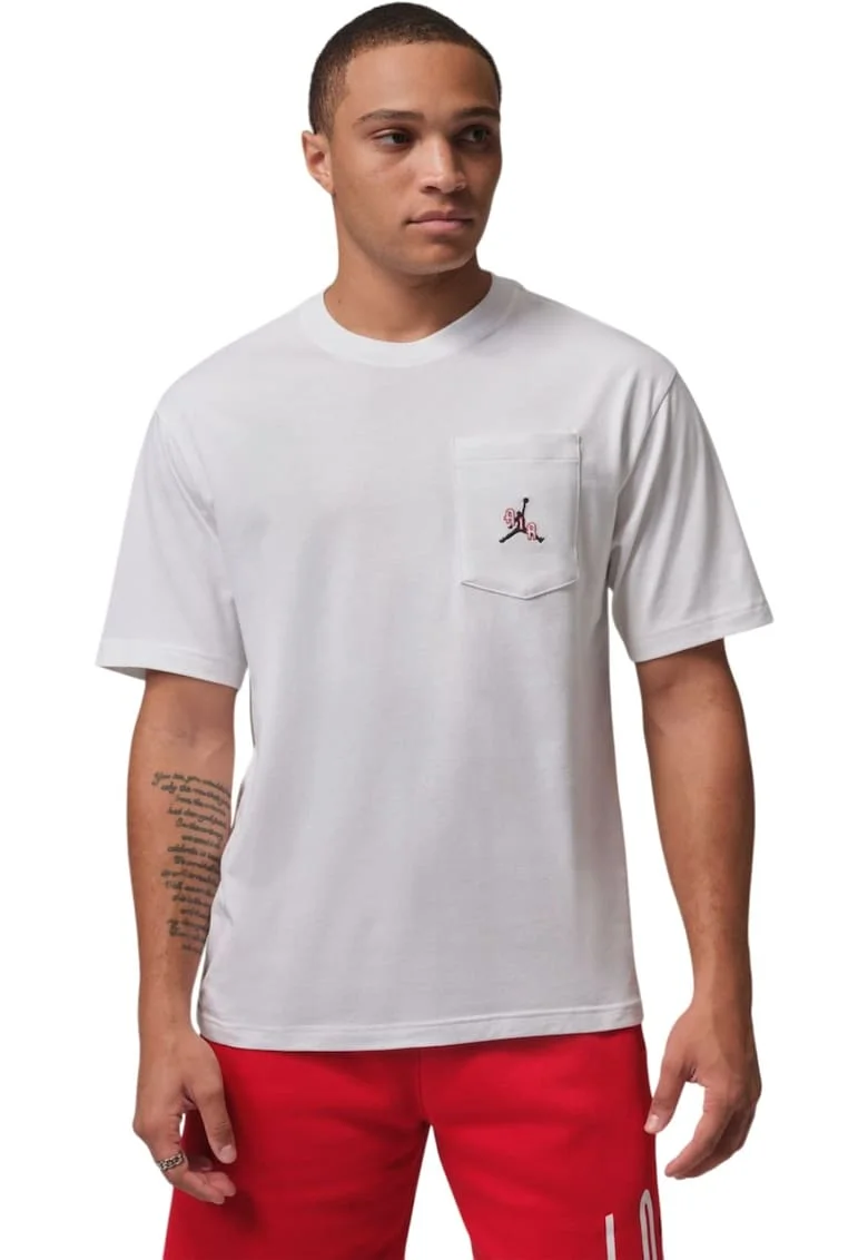 Tricou  Pocket SS Crew 61835, Alb
