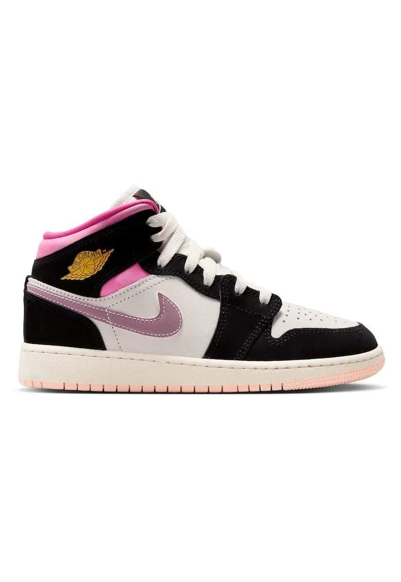 Pantofi sport  Air Jordan 1 Mid SE GS 61902, Negru/Roz