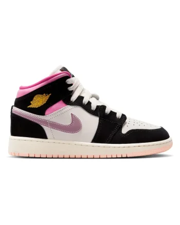 Pantofi sport  Air Jordan 1 Mid SE GS 61902, Negru/Roz